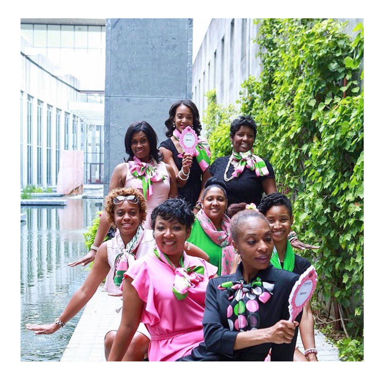 The Ladies of Alpha Kappa Alpha Sorority, Inc. Paint Atlanta Pink and Green
